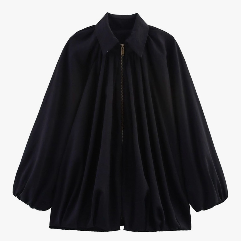 Women's Puffed Bomber Jacket Oversized Streetwear Batwing Sleeve